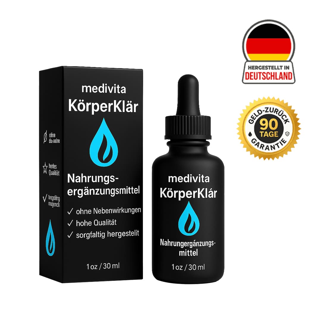 Medivita KörperKlär Detox Supplement, 30ml bottle, made in Germany, 90-day guarantee