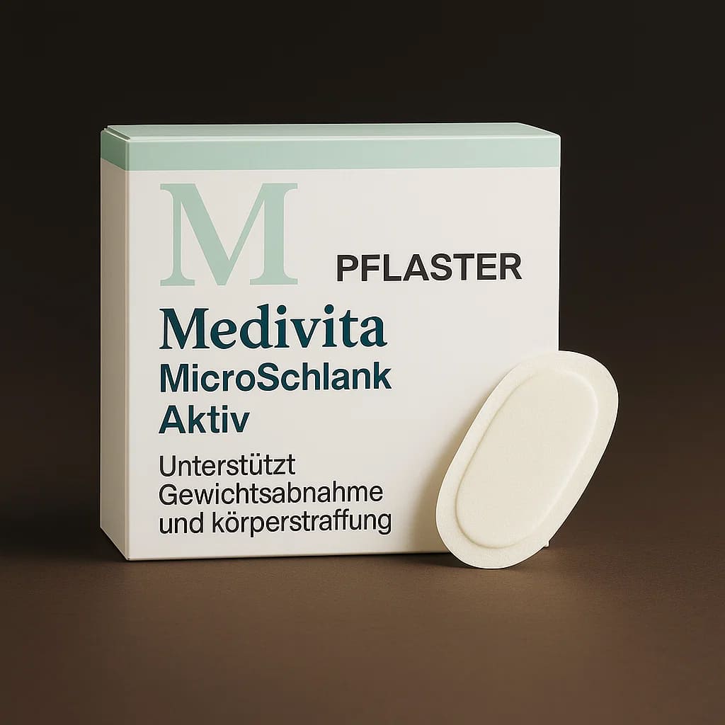 MediVita MicroSchlank Aktiv weight loss microneedle patch with box.